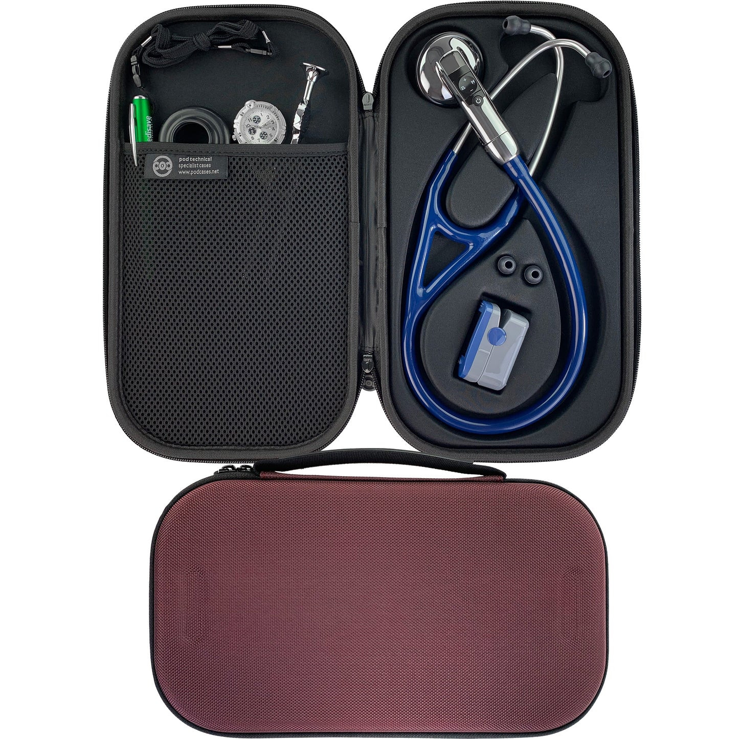 Pod Technical Cardiopod II Stethoscope Case for all Littmann Stethoscopes - Burgundy Pod Technical