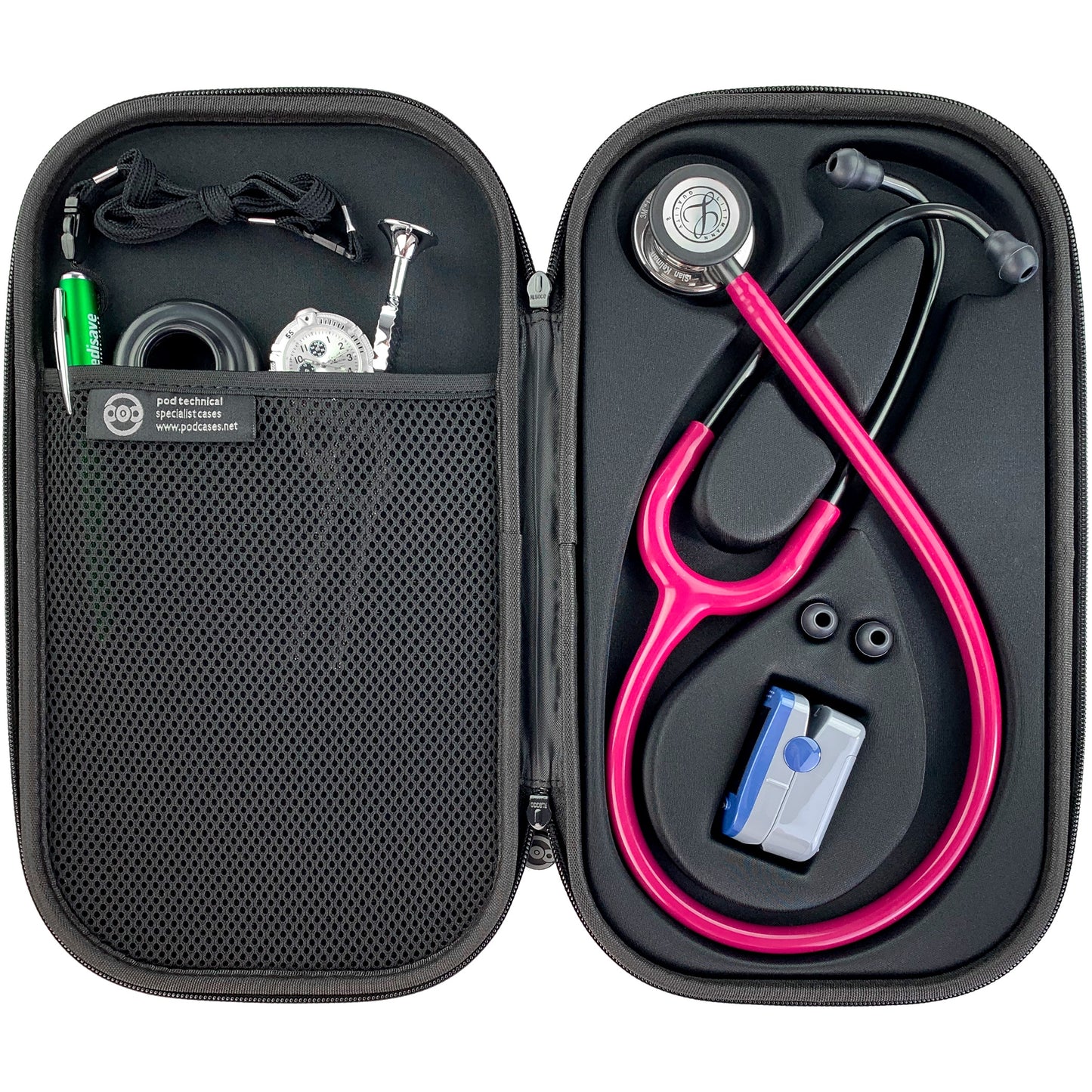 Pod Technical Cardiopod II Stethoscope Case for all Littmann Stethoscopes - Carbon Pod Technical