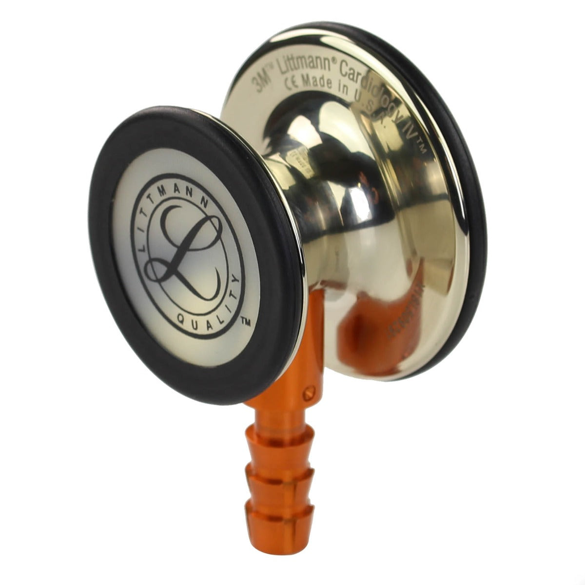 Littmann Cardiology IV Diagnostic Stethoscope: Polished Champagne & Hunter Green - Orange Stem 6206 3M Littmann