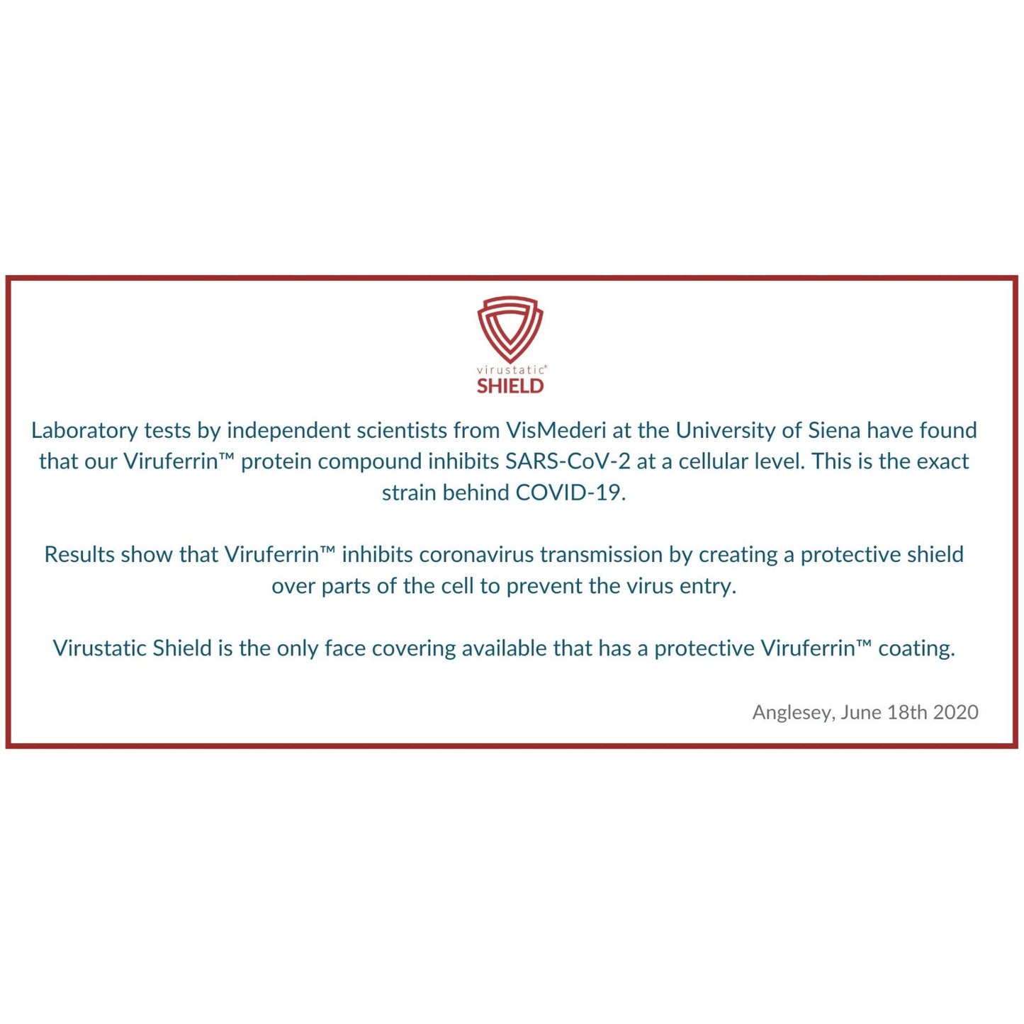 Virustatic Shield Antiviral Face Covering Snood - Reusable and Washable Virustatic Shield