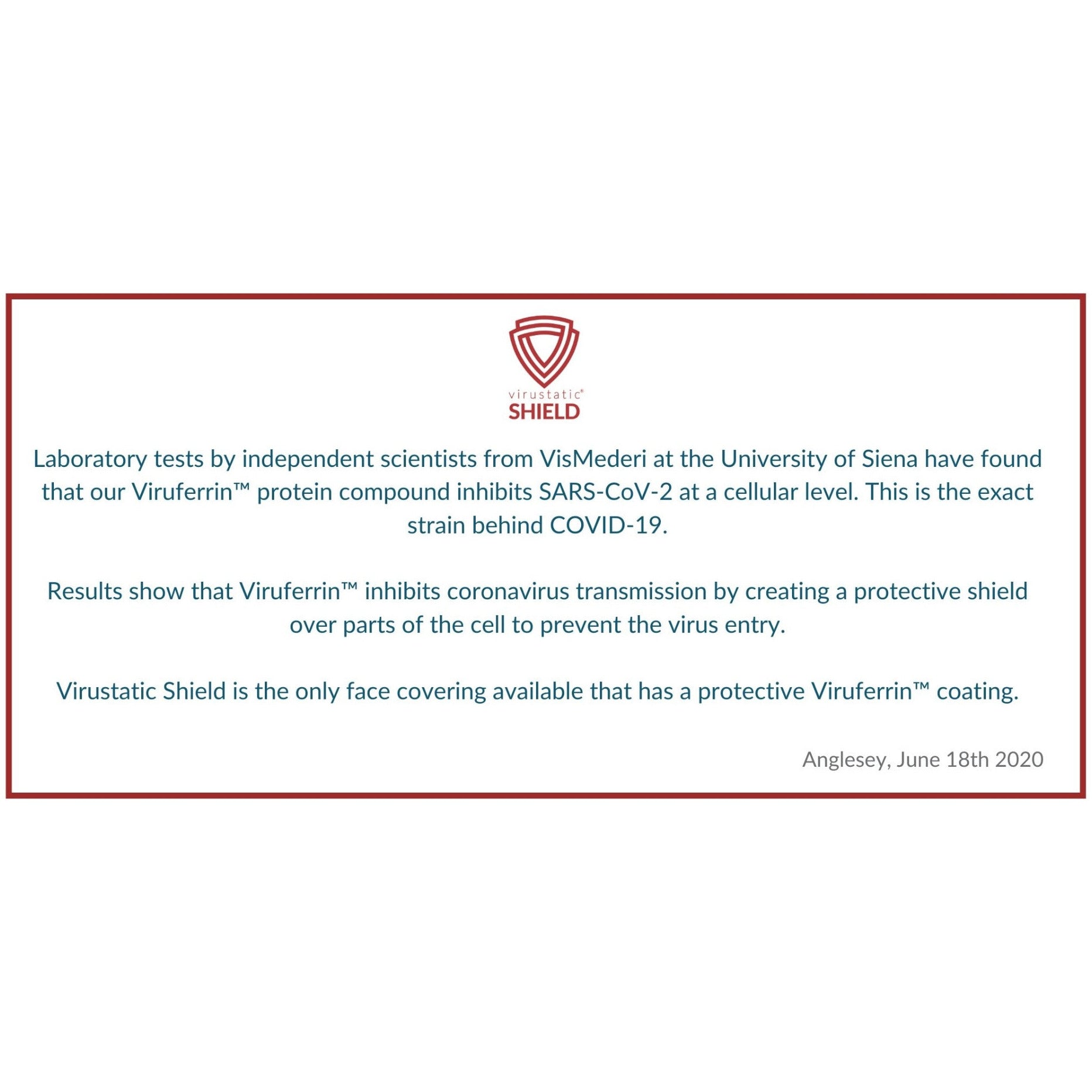 Virustatic Shield Antiviral Face Covering Snood - Reusable and Washable Virustatic Shield