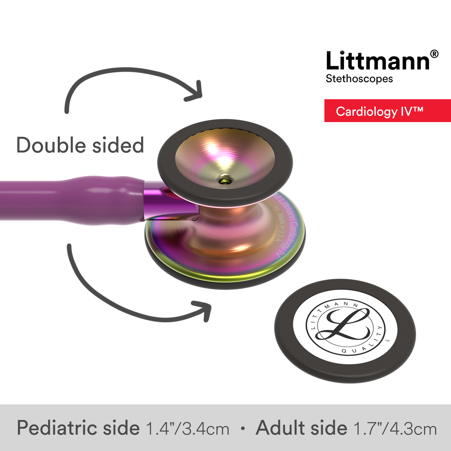 Littmann Cardiology IV Diagnostic Stethoscope: Rainbow & Plum - Violet Stem 6205 - Student Program Littmann