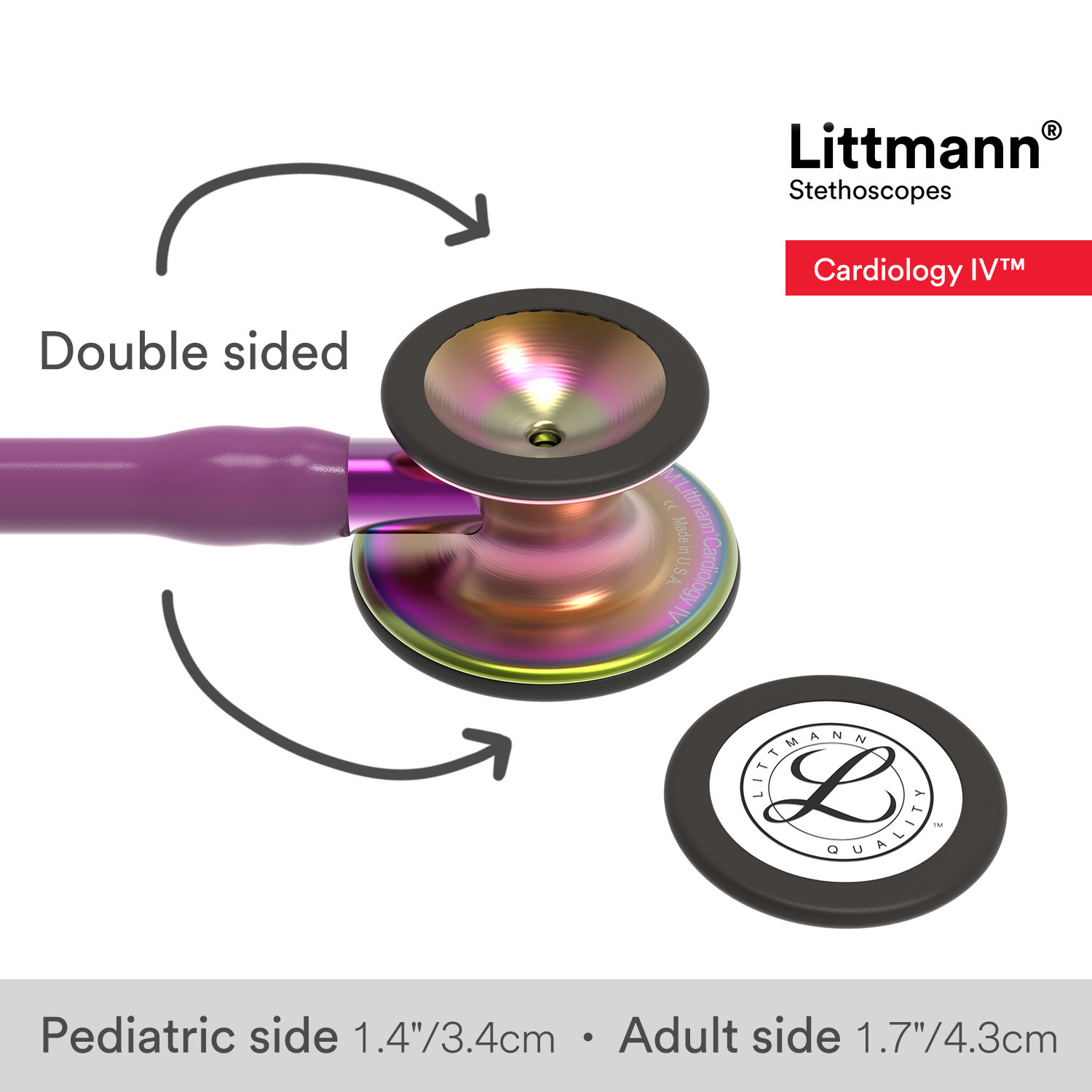Littmann Cardiology IV Diagnostic Stethoscope: Rainbow & Plum - Violet Stem 6205 - Student Program Littmann