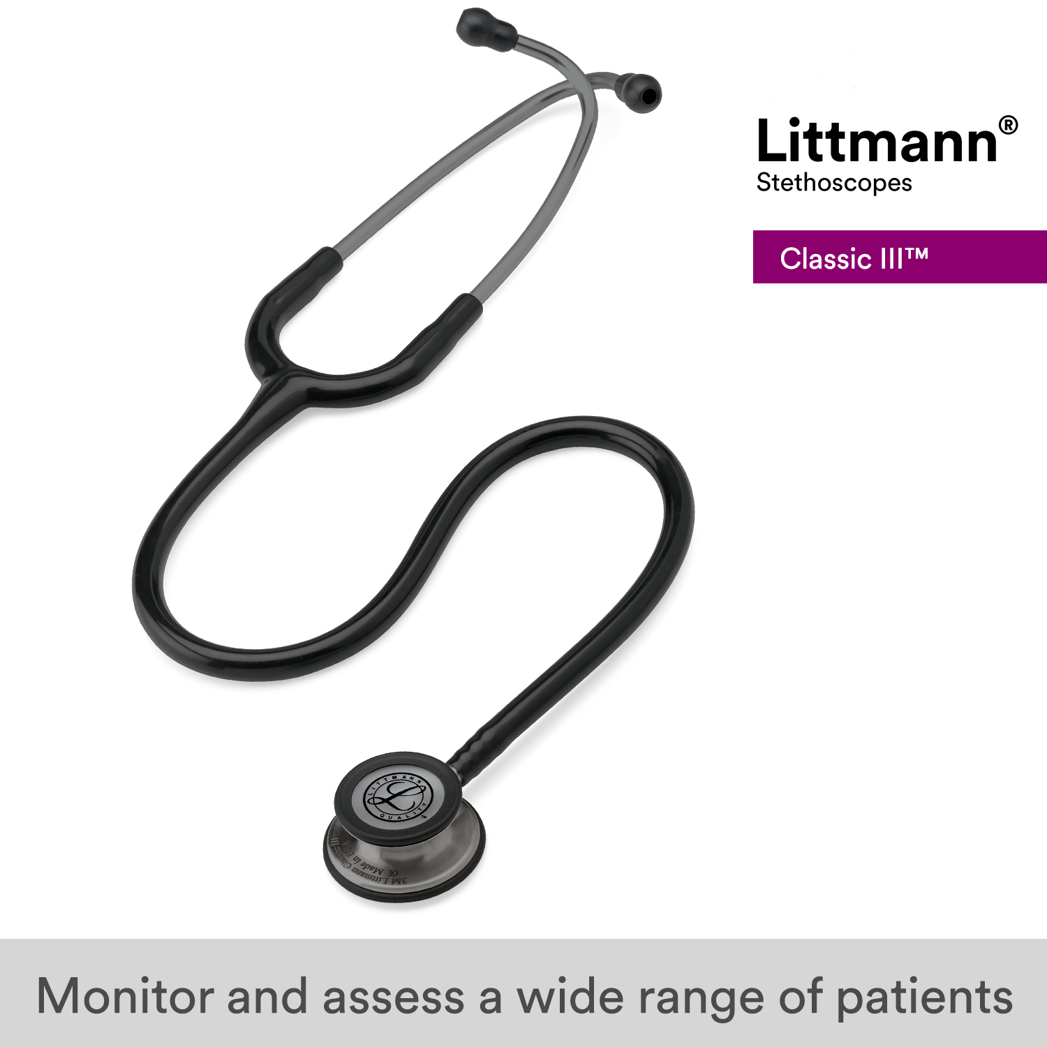 Littmann Classic III Stethoscope: Black & Smoke 5811 Littmann