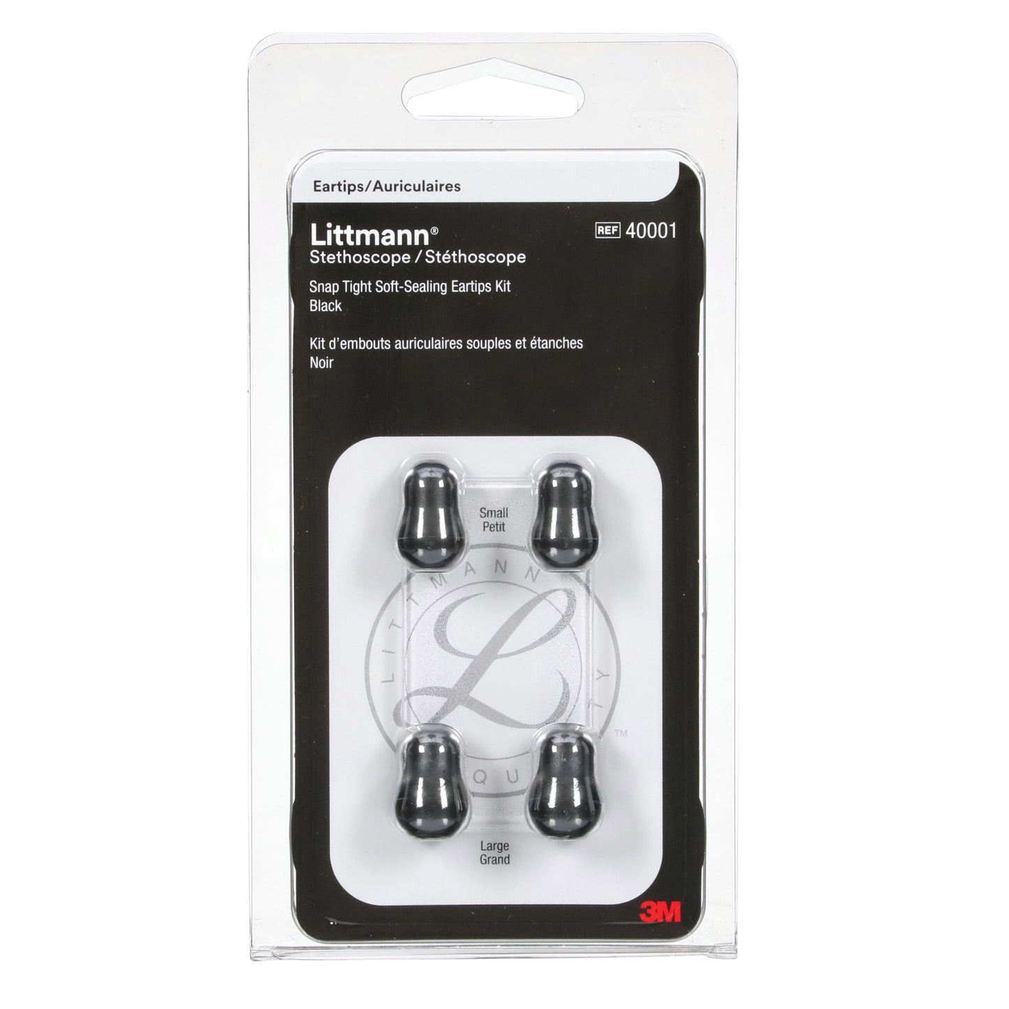 3M Littmann Snap Tight Soft-Sealing Eartips, Black Small & Large 3M Littmann