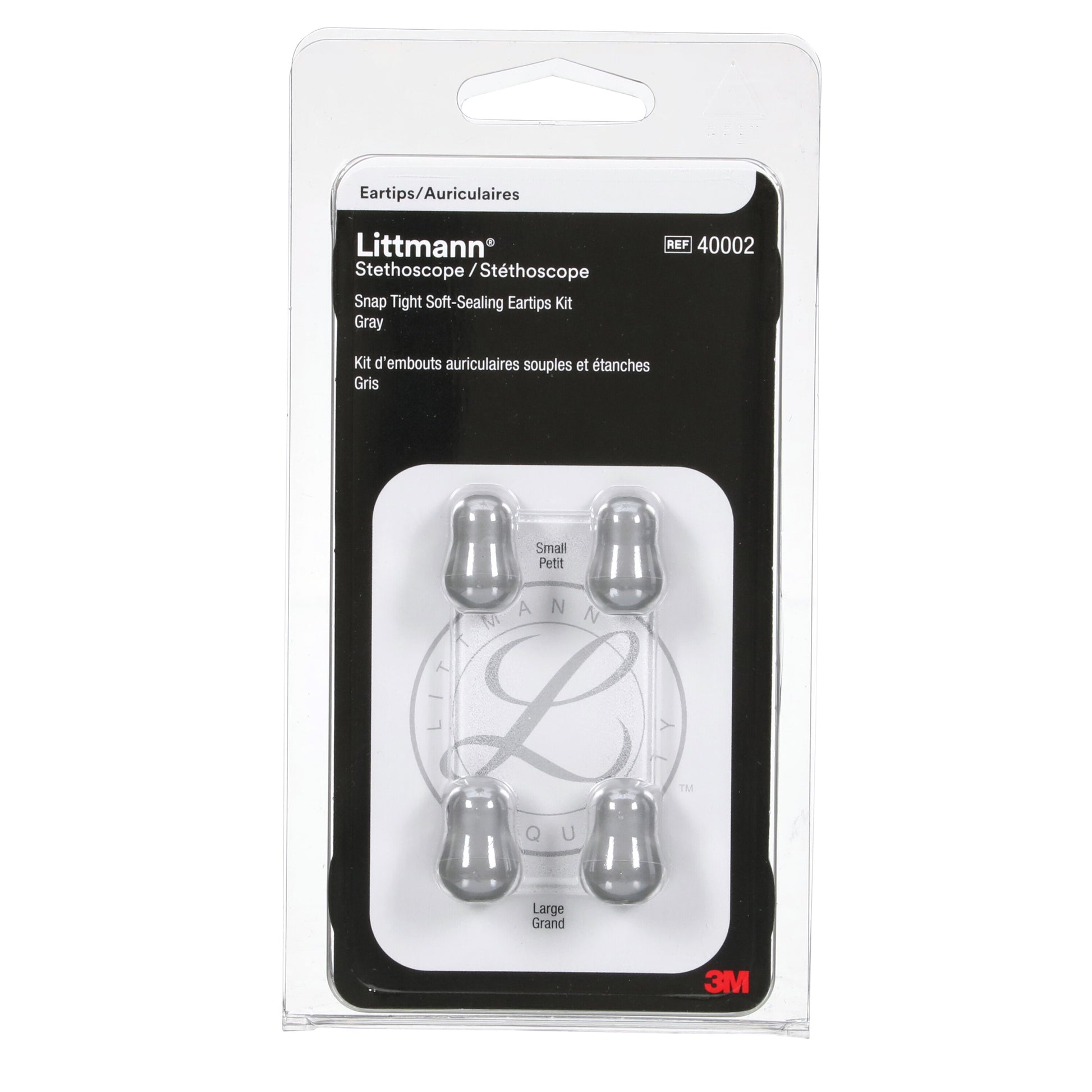 3M Littmann Snap Tight Soft-Sealing Eartips, Grey Small & Large 3M Littmann