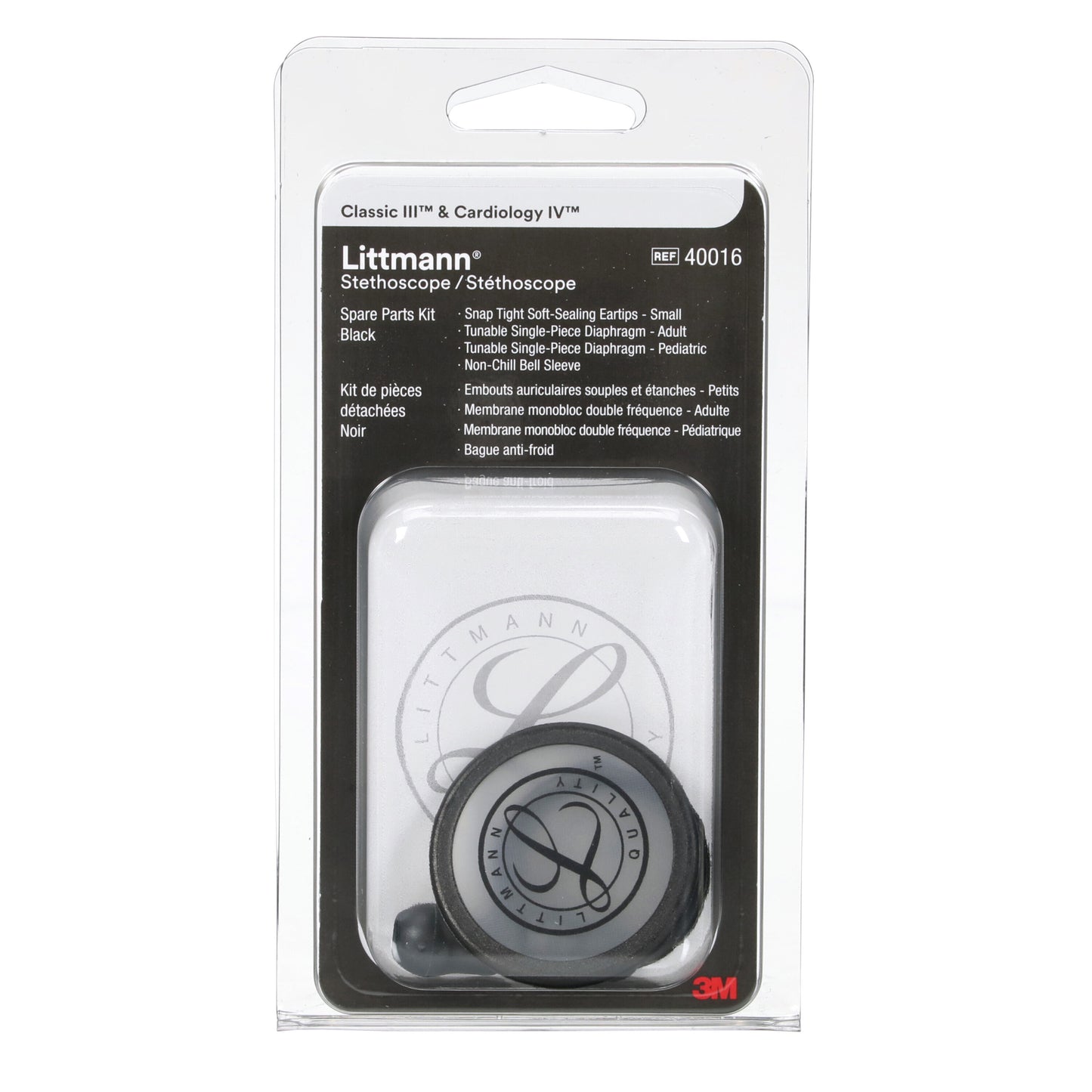3M Littmann Stethoscope Spare Parts Kit - Classic III/ Cardiology IV - Black 3M Littmann