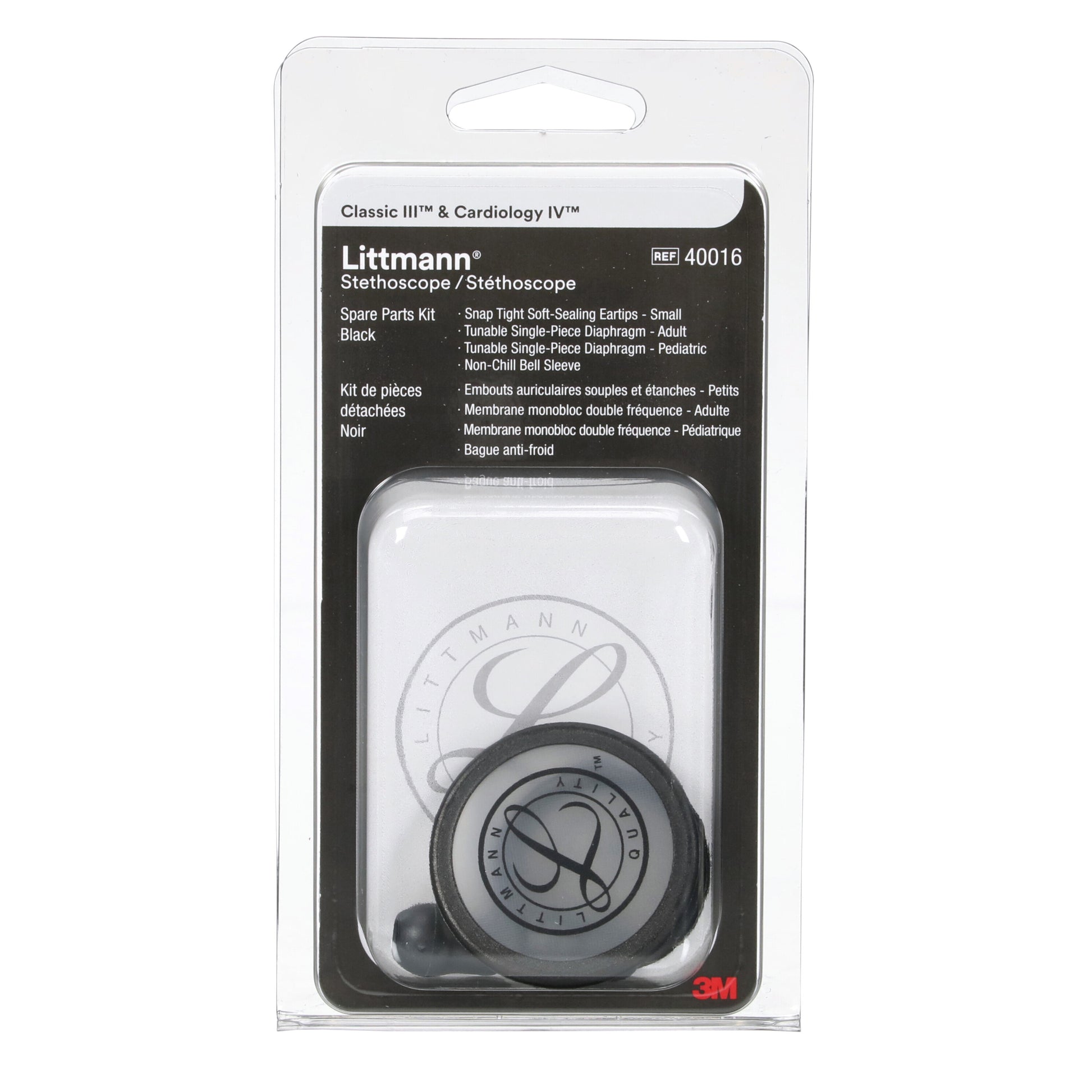 3M Littmann Stethoscope Spare Parts Kit - Classic III/ Cardiology IV - Black 3M Littmann