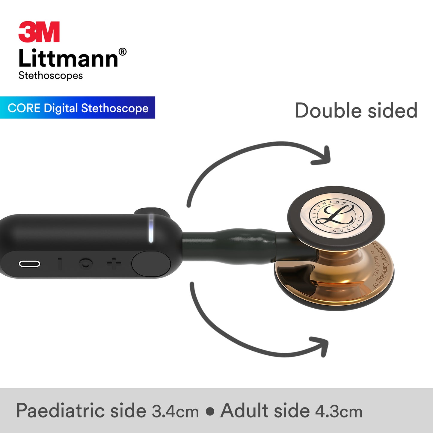 Littmann CORE Digital Stethoscope - 8870 High Polish Copper & Black 3M Littmann