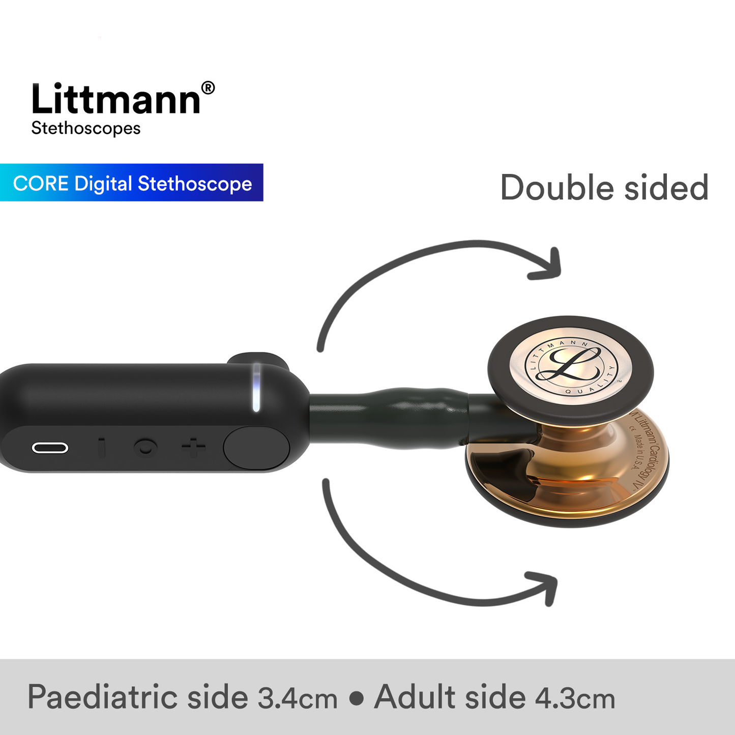 Littmann CORE Digital Stethoscope - 8870 High Polish Copper & Black
