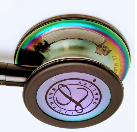 Littmann Classic III Stethoscope: Rainbow and Black 5870/B Over Engraved