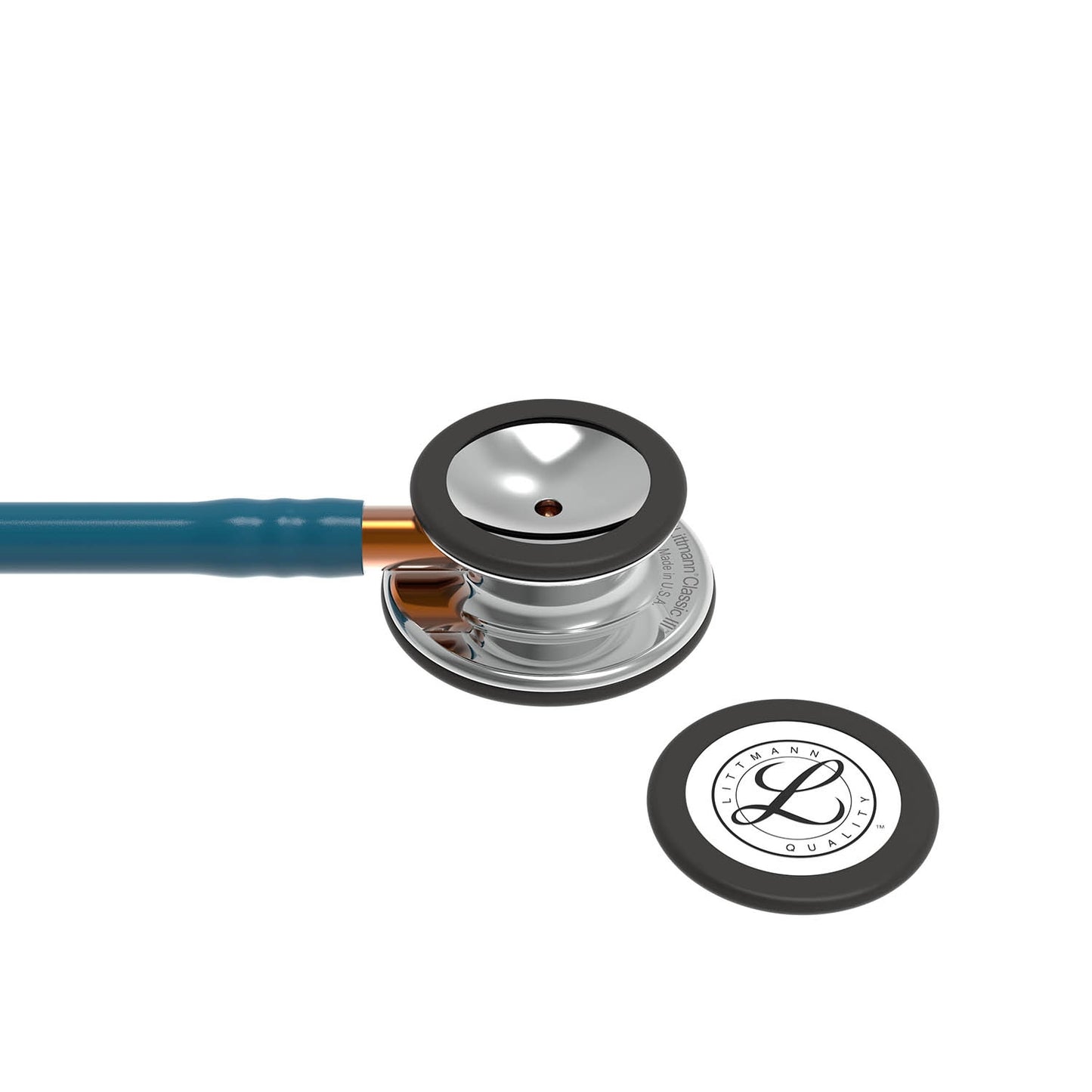 Littmann Classic III Monitoring Stethoscope: Mirror & Caribbean Blue - Orange Stem 5874 3M Littmann