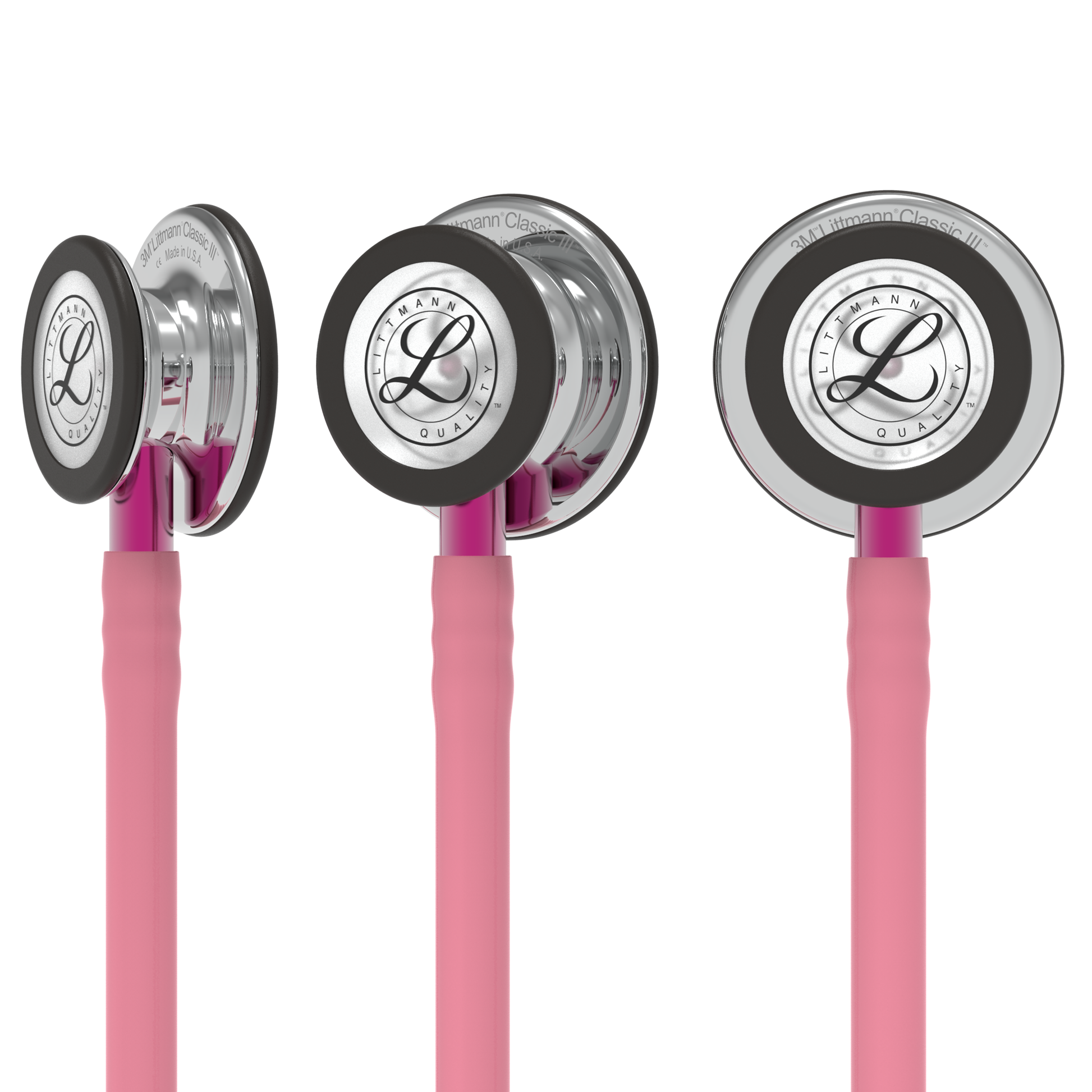 Littmann Classic III Monitoring Stethoscope: Mirror & Pearl Pink - Pink Stem 5962 3M Littmann