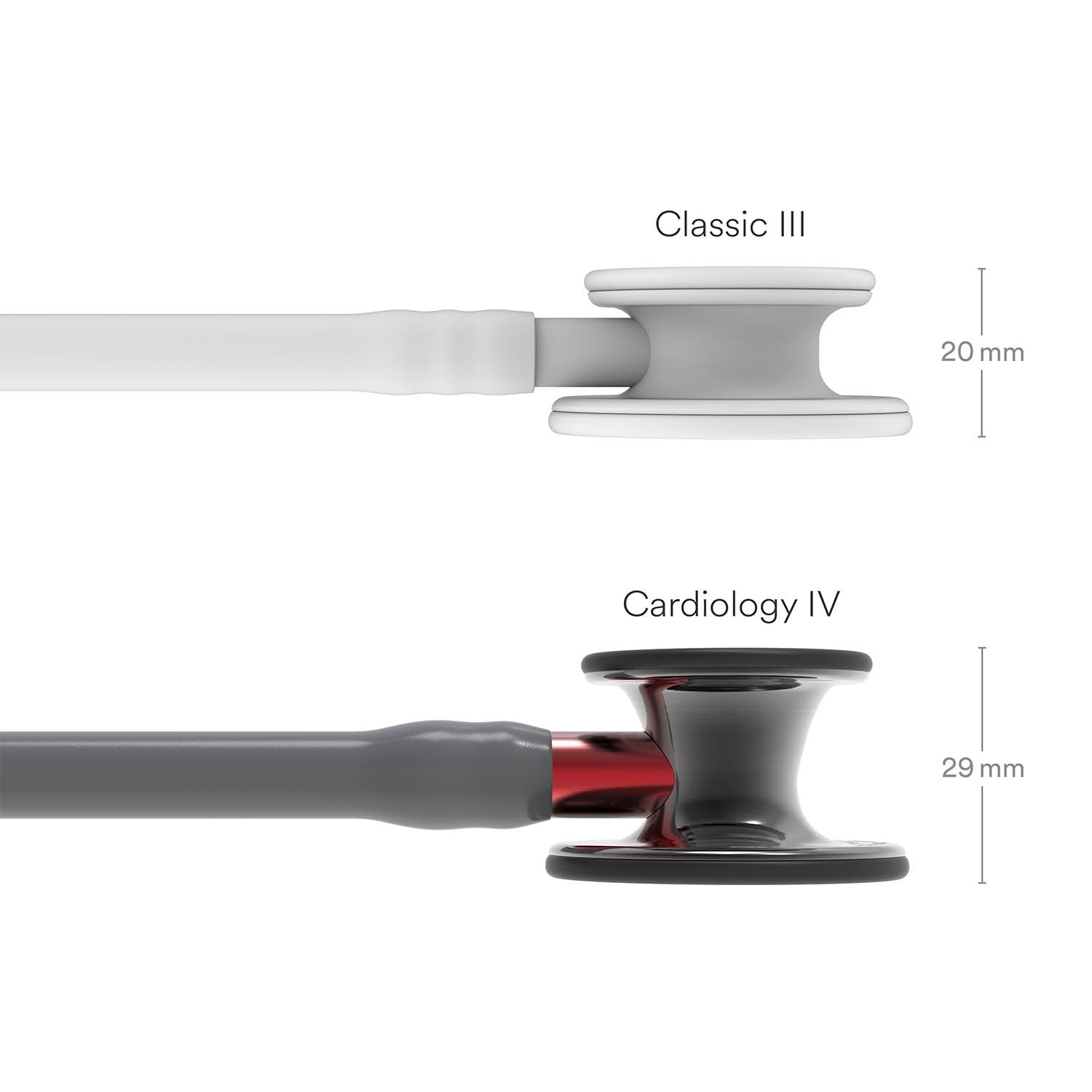 Littmann Cardiology IV Diagnostic Stethoscope: Grey & Smoke - Red Stem - Limited Edition 6183 3M Littmann