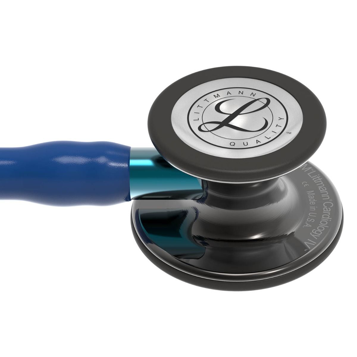 Littmann Cardiology IV Diagnostic Stethoscope: Polished Smoke & Navy - Blue Stem 6202 - Student Deal 3M Littmann