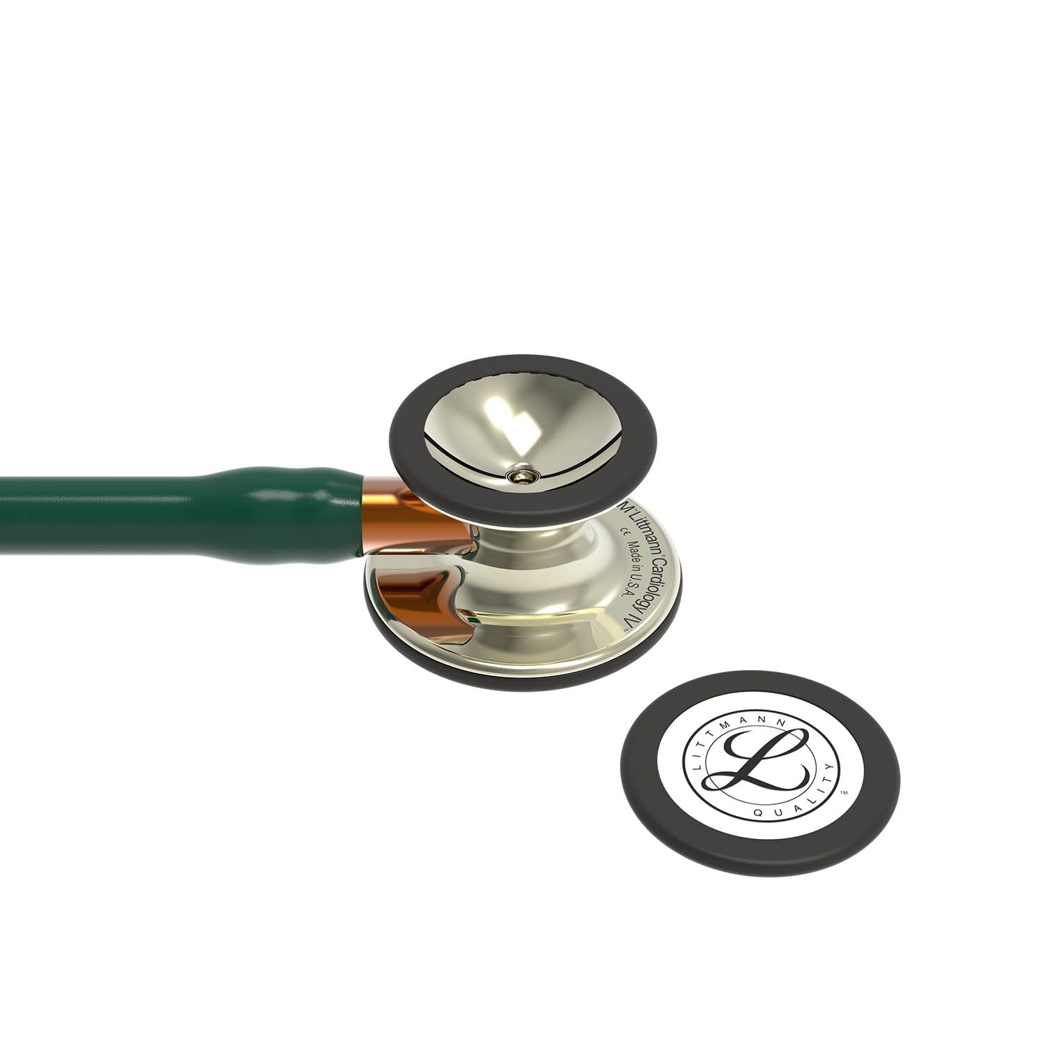 Littmann Cardiology IV Diagnostic Stethoscope: Polished Champagne & Hunter Green - Orange Stem 6206 3M Littmann