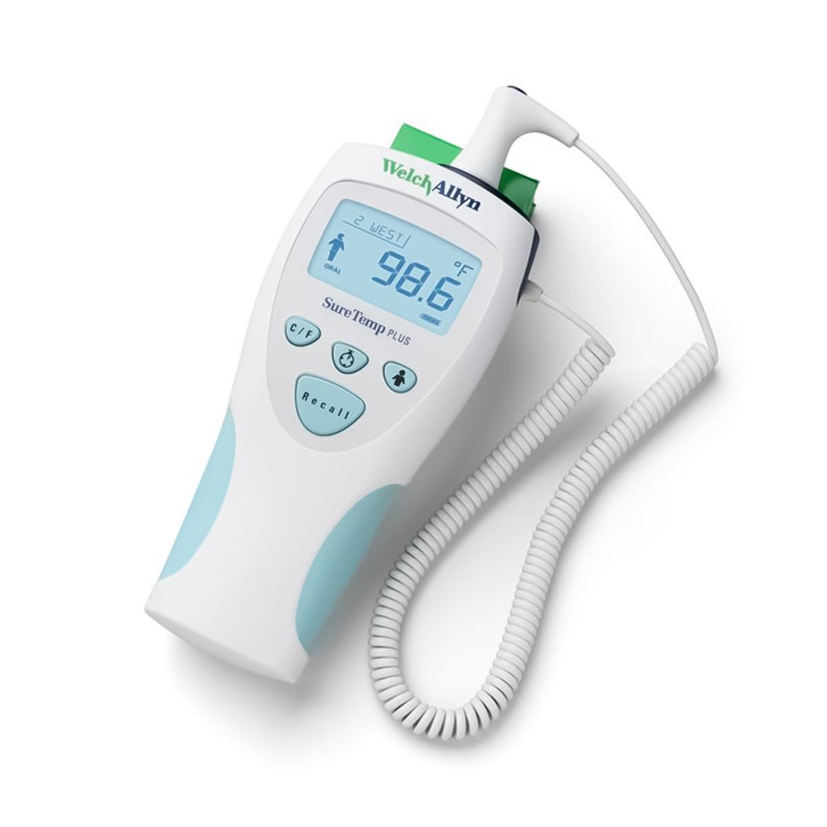 Welch Allyn SureTemp Plus 692 Wall-Mount Electronic Thermometer with Interchangeable Oral Probe Well Welch Allyn