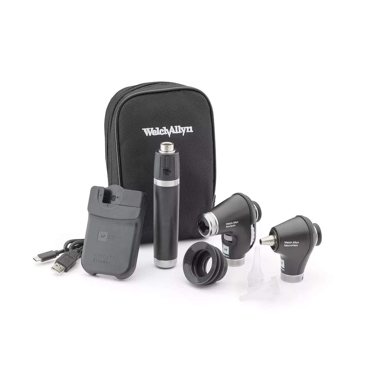 Welch Allyn 3.5V Diagnostic Set with PanOptic Plus LED Ophthalmoscope, MacroView Plus LED Otoscope for iExaminer with soft carrying case Welch Allyn