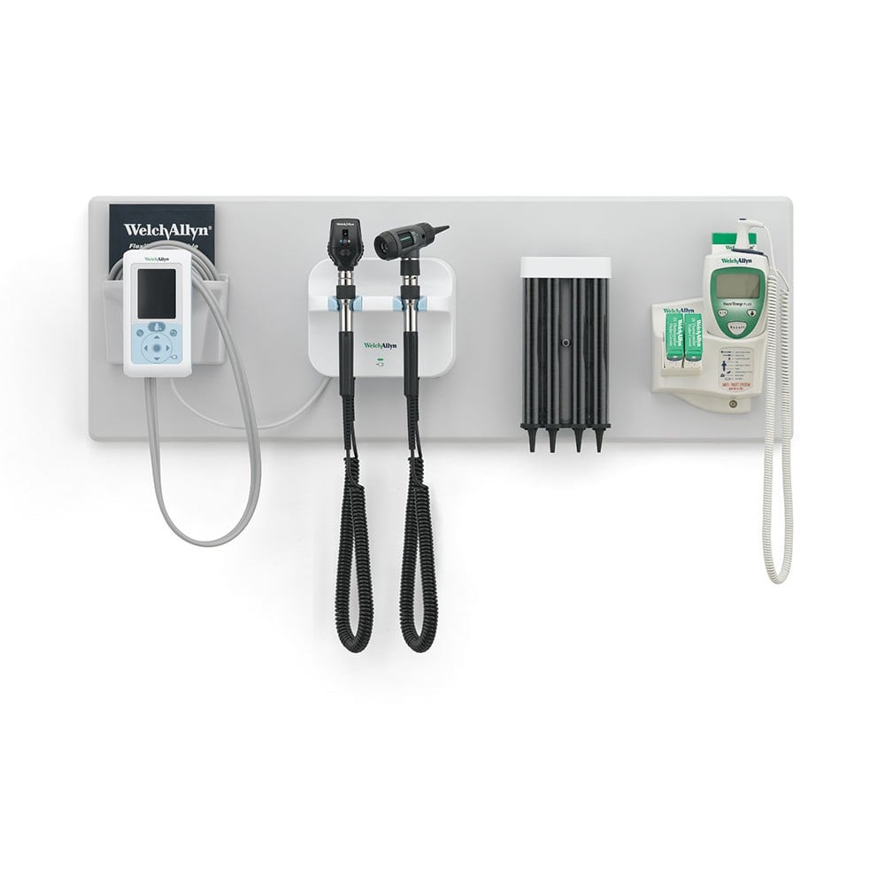 Welch Allyn GS 777 Wall Unit - Coaxial Ophthalmoscope & MacroView Otoscope with Connex Pro BPM & SureTemp Thermometer Welch Allyn