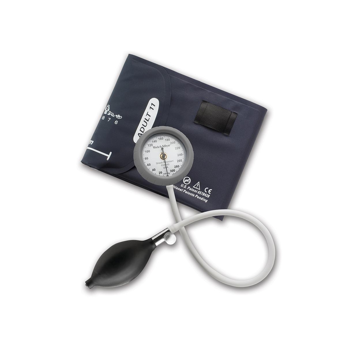 Welch Allyn DuraShock DS44 Integrated Aneroid Sphygmomanometer; Size-11 Adult, FlexiPort Reusable, 1-Tube Cuff 25-34 CM Welch Allyn