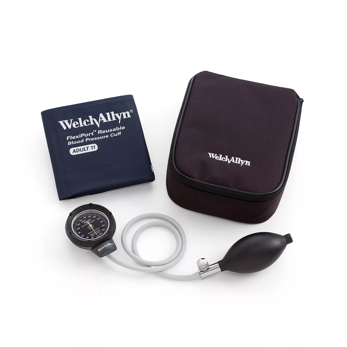 Welch Allyn Tycos DS48 Pocket Aneroid Sphygmomanometer with DuraShock Gear Free W/ Size-11 Adult Reusable (Two Piece), 2-Tube Cuff Welch Allyn
