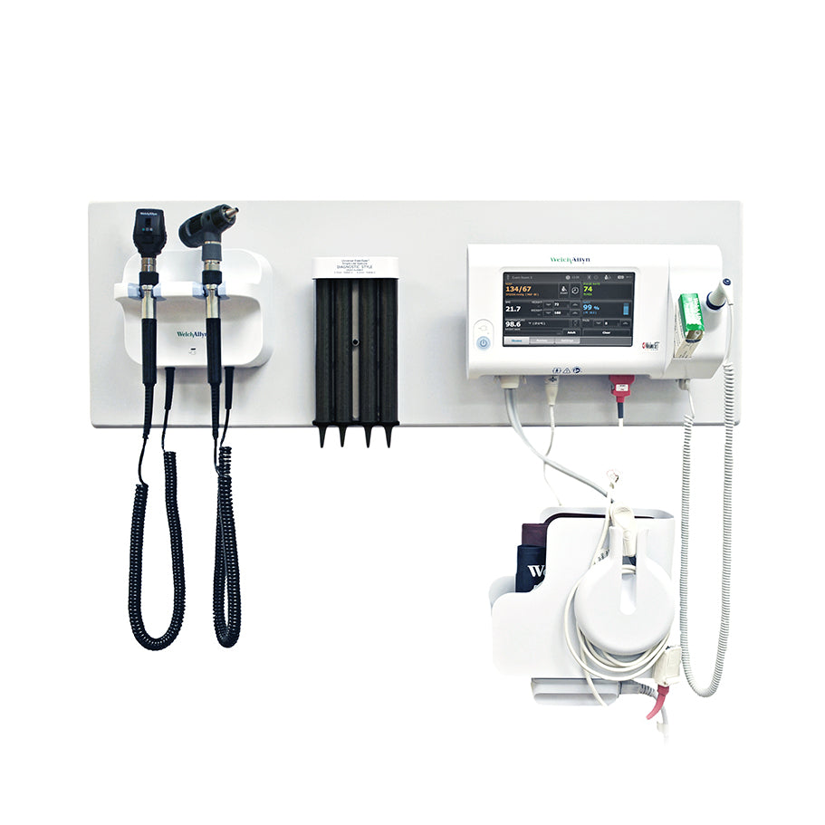 Welch Allyn Green Series 777 Wall Diagnostic System including Coaxial Ophthalmoscope, MacroView Otoscope Welch Allyn