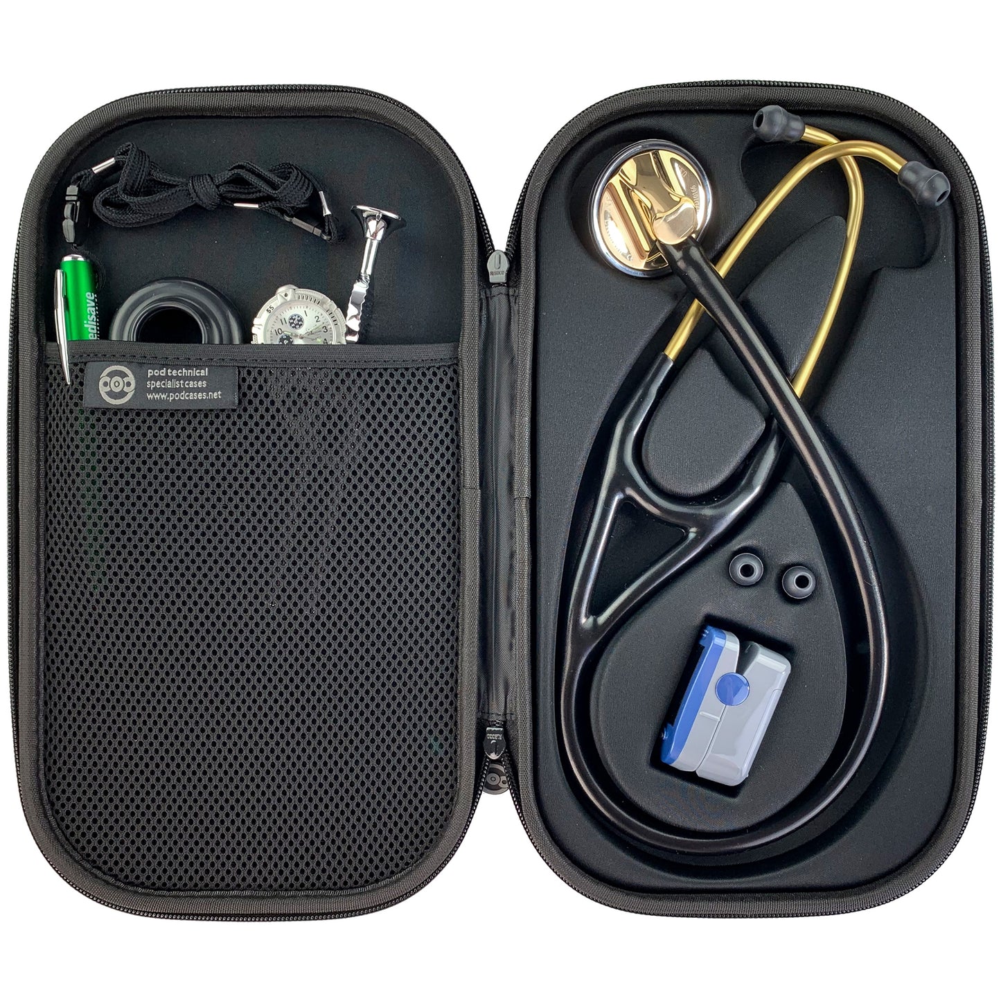 Pod Technical Cardiopod II Stethoscope Case for all Littmann Stethoscopes - Carbon Pod Technical