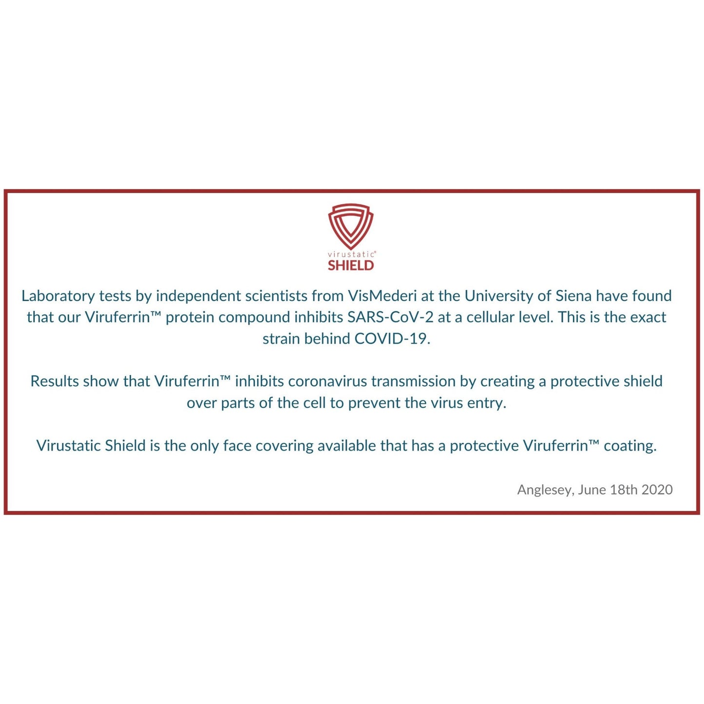 Virustatic Shield Antiviral Face Covering Snood - Reusable and Washable Virustatic Shield